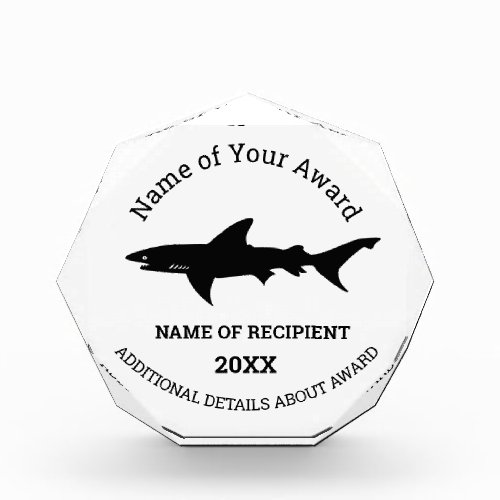 Great White Shark Swimmer Diver Salesman Funny Acrylic Award