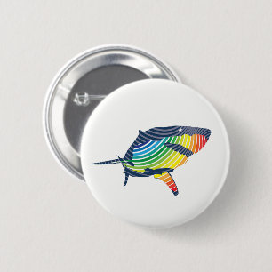 Great White Shark Swoosh Pinback Button