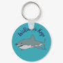 Great White Shark Teal Blue Personalized Keychain