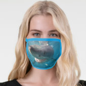 Great White Shark Teeth Mouth Smile Portrait Face Mask (Worn Her)