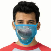 Great White Shark Teeth Mouth Smile Portrait Face Mask (Worn Him)
