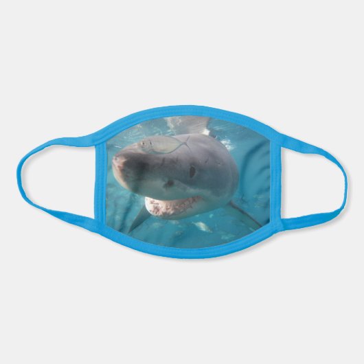 Great White Shark Teeth Mouth Smile Portrait Face Mask (Front)