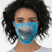Great White Shark Teeth Mouth Smile Portrait Face Mask (Worn Her)