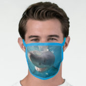 Great White Shark Teeth Mouth Smile Portrait Face Mask (Worn Him)