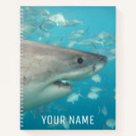 Great White Shark Underwater Portrait Custom Notebook