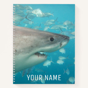 Great White Shark Underwater Portrait Custom Notebook