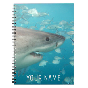 Great White Shark Underwater Portrait Personalized Notebook