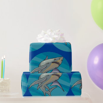 Great White Shark Wrapping Paper by spudcreative at Zazzle