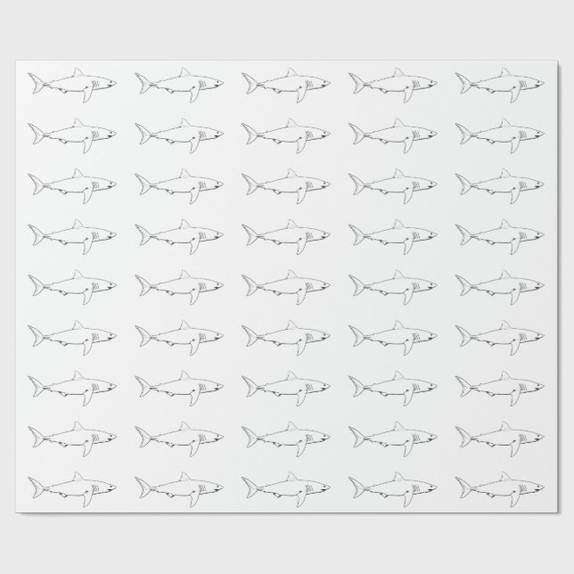 Great White Shark Wrapping Paper (Flat)