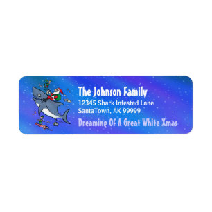 Great White Xmas Funny Return Address Labels
