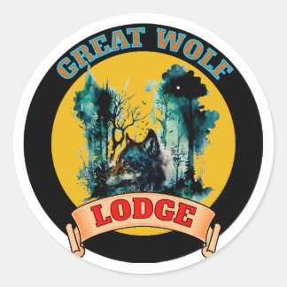 GREAT WOLF LODGE CLASSIC ROUND STICKER