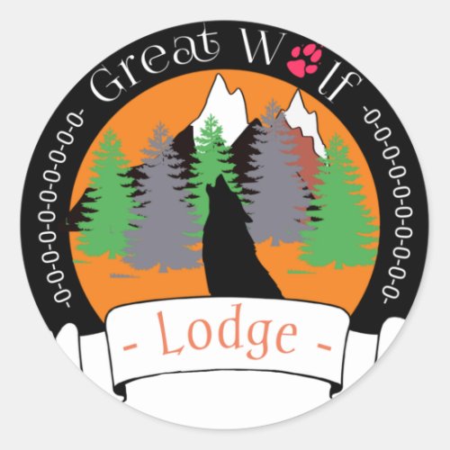 GREAT WOLF LODGE CLASSIC ROUND STICKER