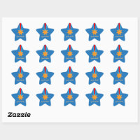 Great Work Bronze Star Red and Blue School Award Star Sticker