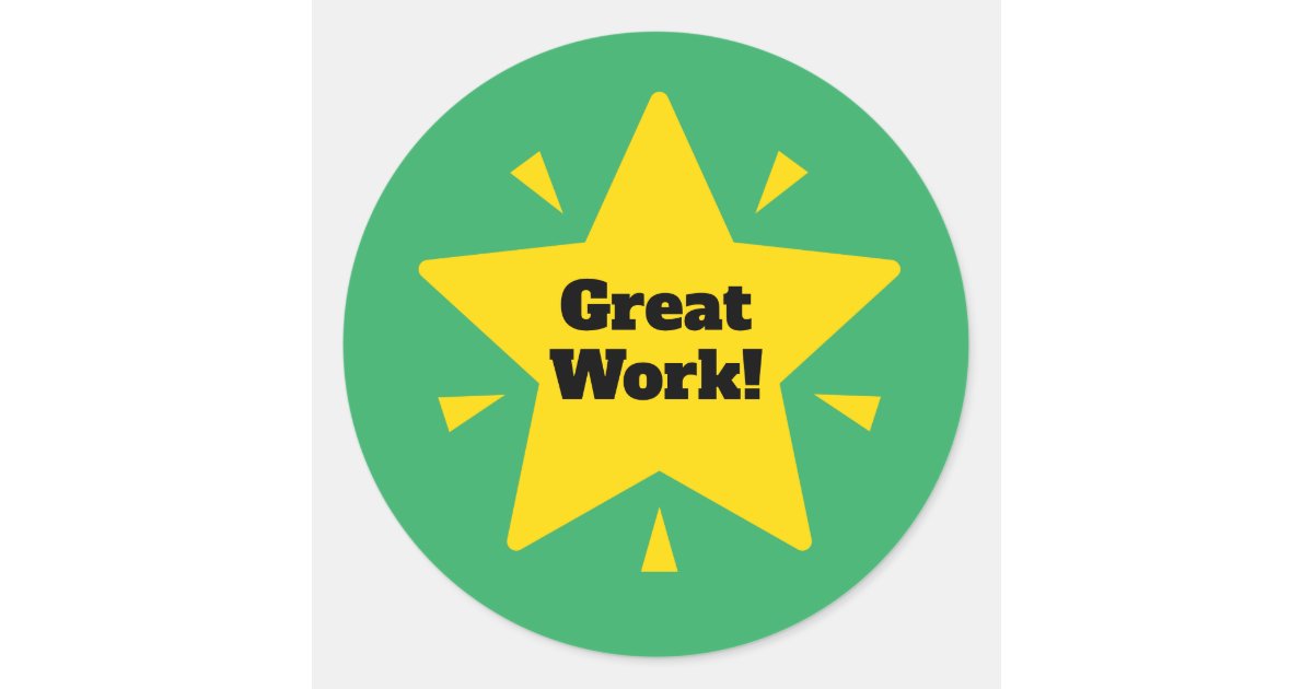 Great job stars employee recognition stickers, Zazzle