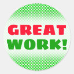 [ Thumbnail: "Great Work!" + Green Dots/Circles Pattern Sticker ]