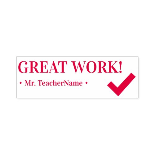 GREAT WORK Instructor Rubber Stamp