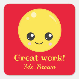 Great work smile square sticker