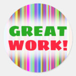 [ Thumbnail: "Great Work!" + Stripes of Various Colors Sticker ]