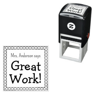 Great Work Teacher's Personalized Classroom Self-inking Stamp