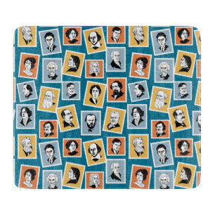 Great writers, poets and playwrights on stamps-1 cutting board
