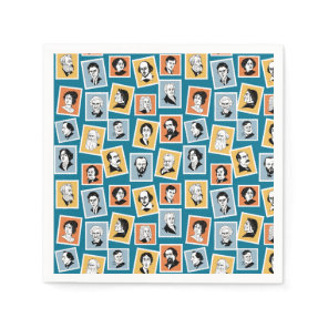 Great writers, poets and playwrights on stamps-1 napkins