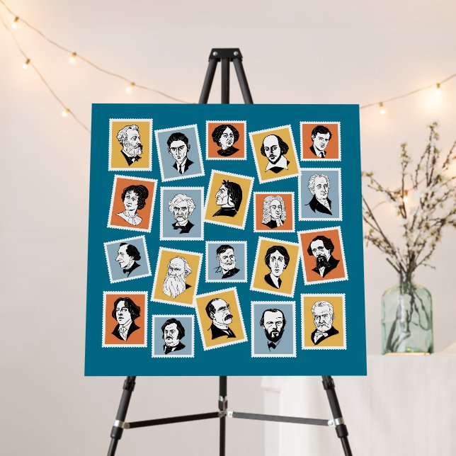 Great writers, poets and playwrights on stamps-1 p foam board (In Situ (Stand))