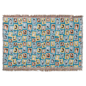 Great writers, poets and playwrights on stamps-1 throw blanket