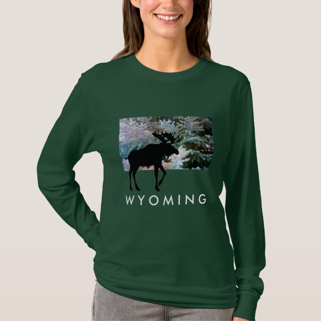 Great WYOMING Moose Shirt - Custom Shirt Colors (Front)