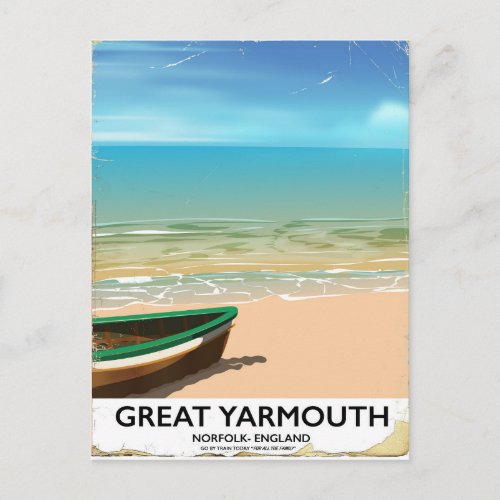 Great Yarmouth Norfolk Seaside travel poster Postcard