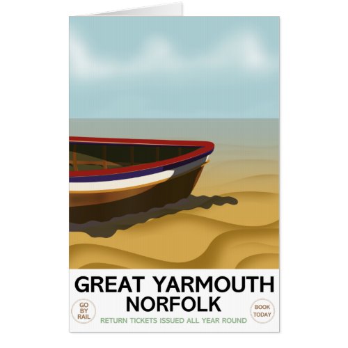 Great Yarmouth Norfolk Vintage travel poster Card
