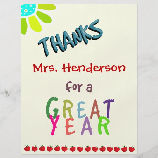 Great Year Classroom Thank You Card Zazzle