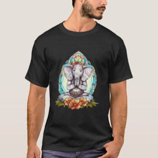 Great yoga animals elephant motif  meditation rela T-Shirt