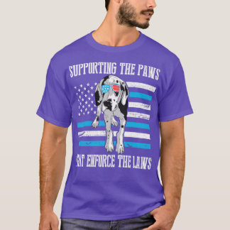 Greatdane Dog With Cool US Flag Glasses Supporting T-Shirt