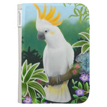 Greater Citron Cockatoo Parrot Kindle Case by TheCasePlace at Zazzle