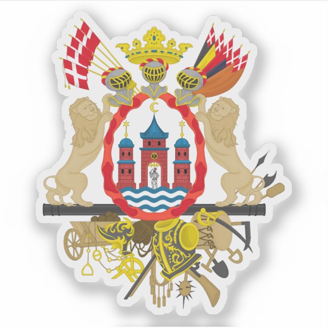 Greater coat of arms of Copenhagen Sticker (Front)