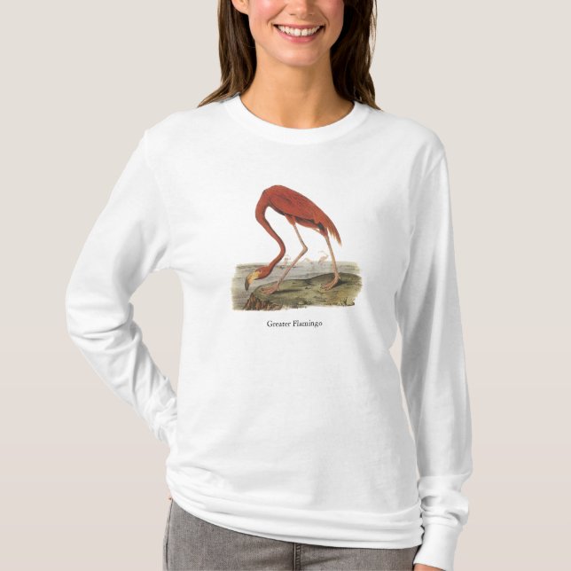 Greater Flamingo, John Audubon T-Shirt (Front)