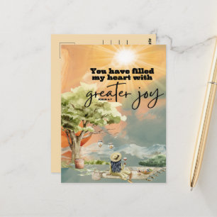 Greater Joy Bible Verse Psalm 4 7 Postcard