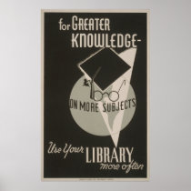 Greater Knowledge Library Vintage WPA Poster
