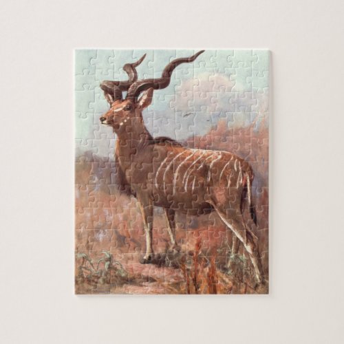 Greater Kudu Antelope by Swan Vintage Wild Animal Jigsaw Puzzle