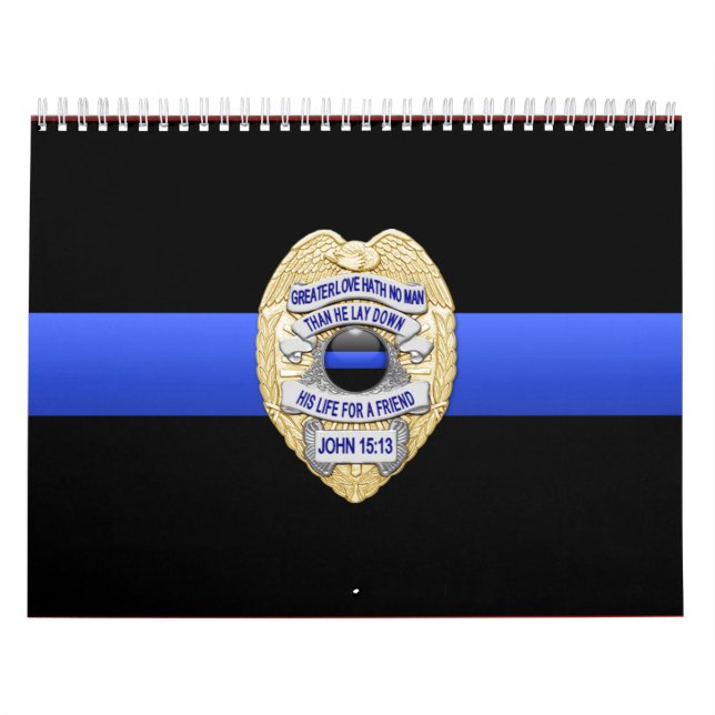 Greater Love Badge Thin Blue Line Calendar (Cover)