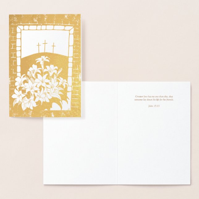 "Greater Love" Easter greeting John 15:13 Foil Card (Display)