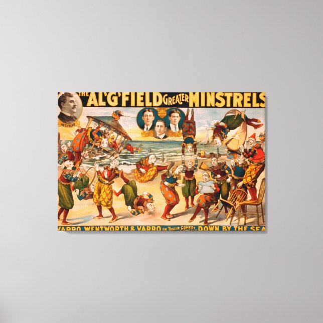Greater Minstrels - Bunch of Clowns at the Beach Canvas Print (Front)
