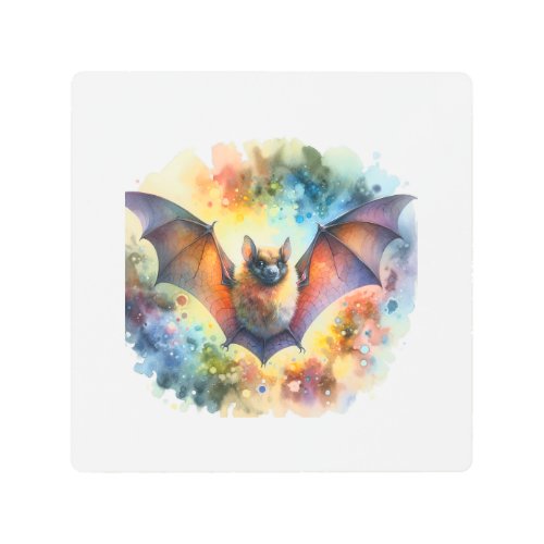 Greater Noctule Bat AREF770 _ Watercolor Metal Print