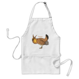 Greater prairie chicken cartoon illustration adult apron