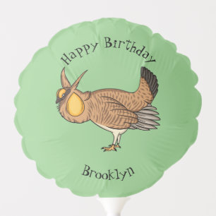 Greater prairie chicken cartoon illustration balloon