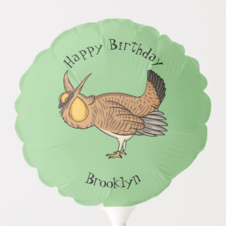 Greater prairie chicken cartoon illustration balloon