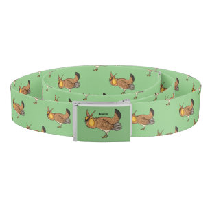 Greater prairie chicken cartoon illustration belt