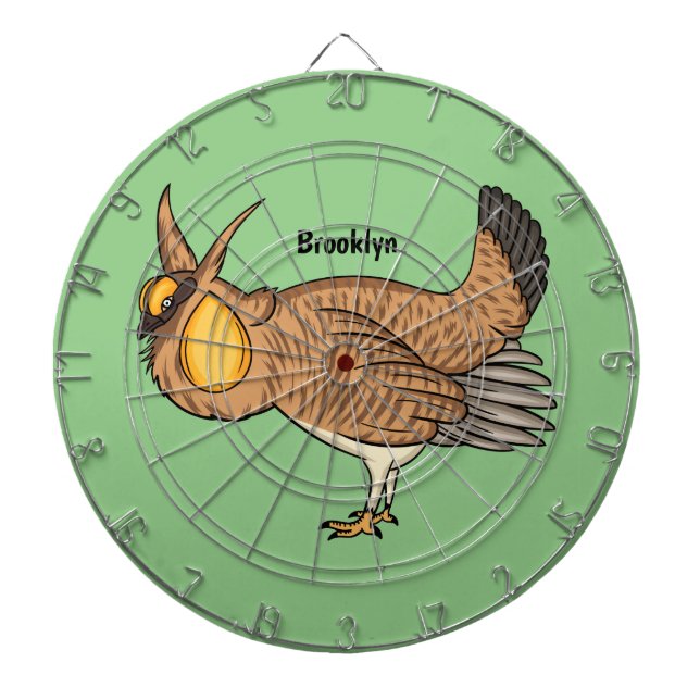 Greater prairie chicken cartoon illustration  dart board (Front)
