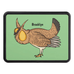 Greater prairie chicken cartoon illustration hitch cover
