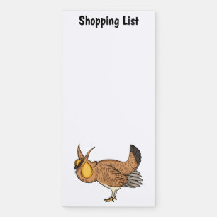 Greater prairie chicken cartoon illustration  magnetic notepad